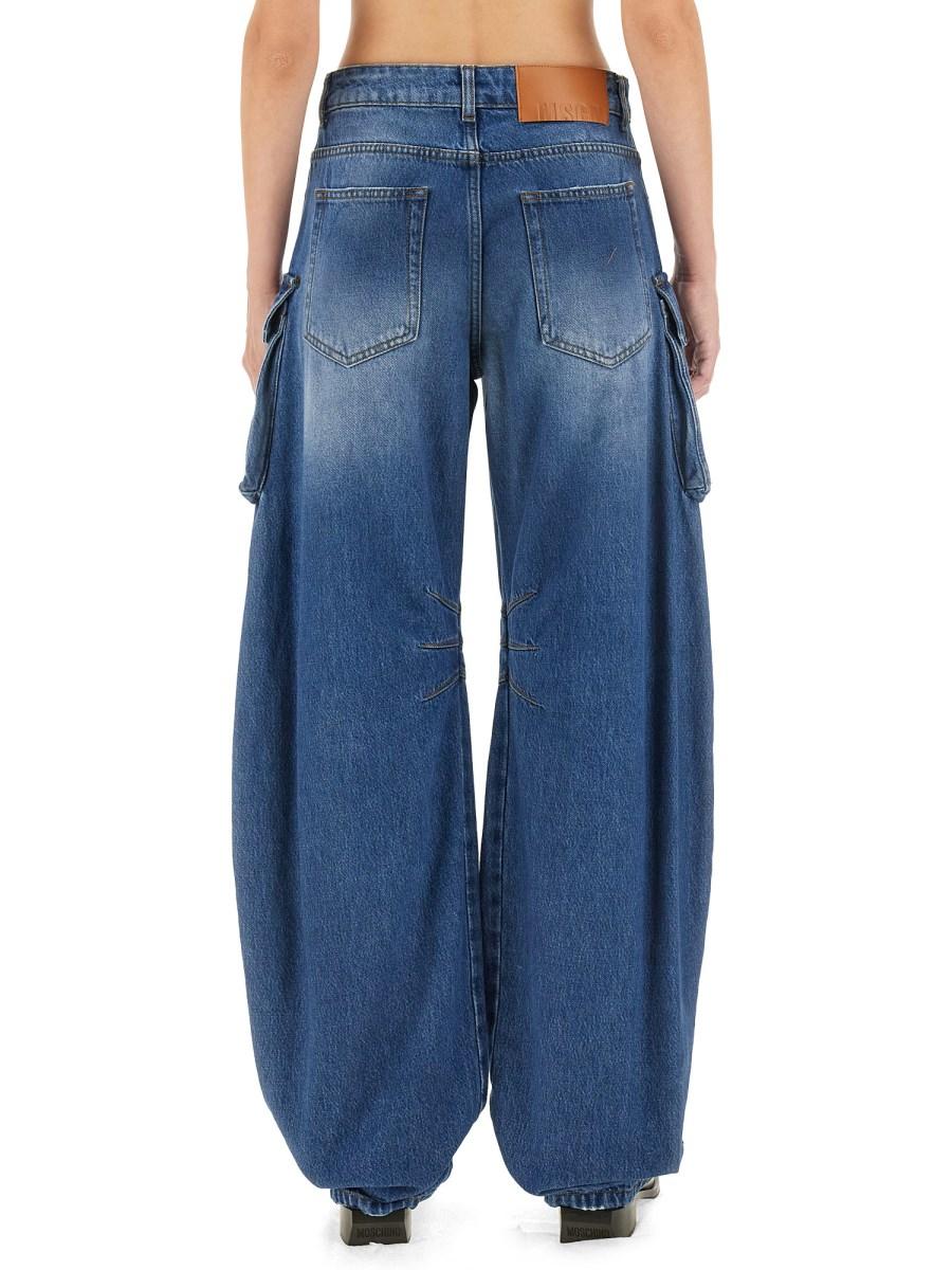 MSGM JEANS CARGO IN DENIM DI COTONE