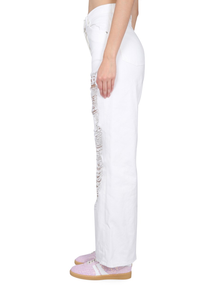 MSGM JEANS CON STRAPPI IN DENIM DI COTONE