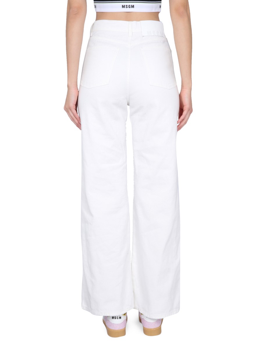 MSGM JEANS CON STRAPPI IN DENIM DI COTONE