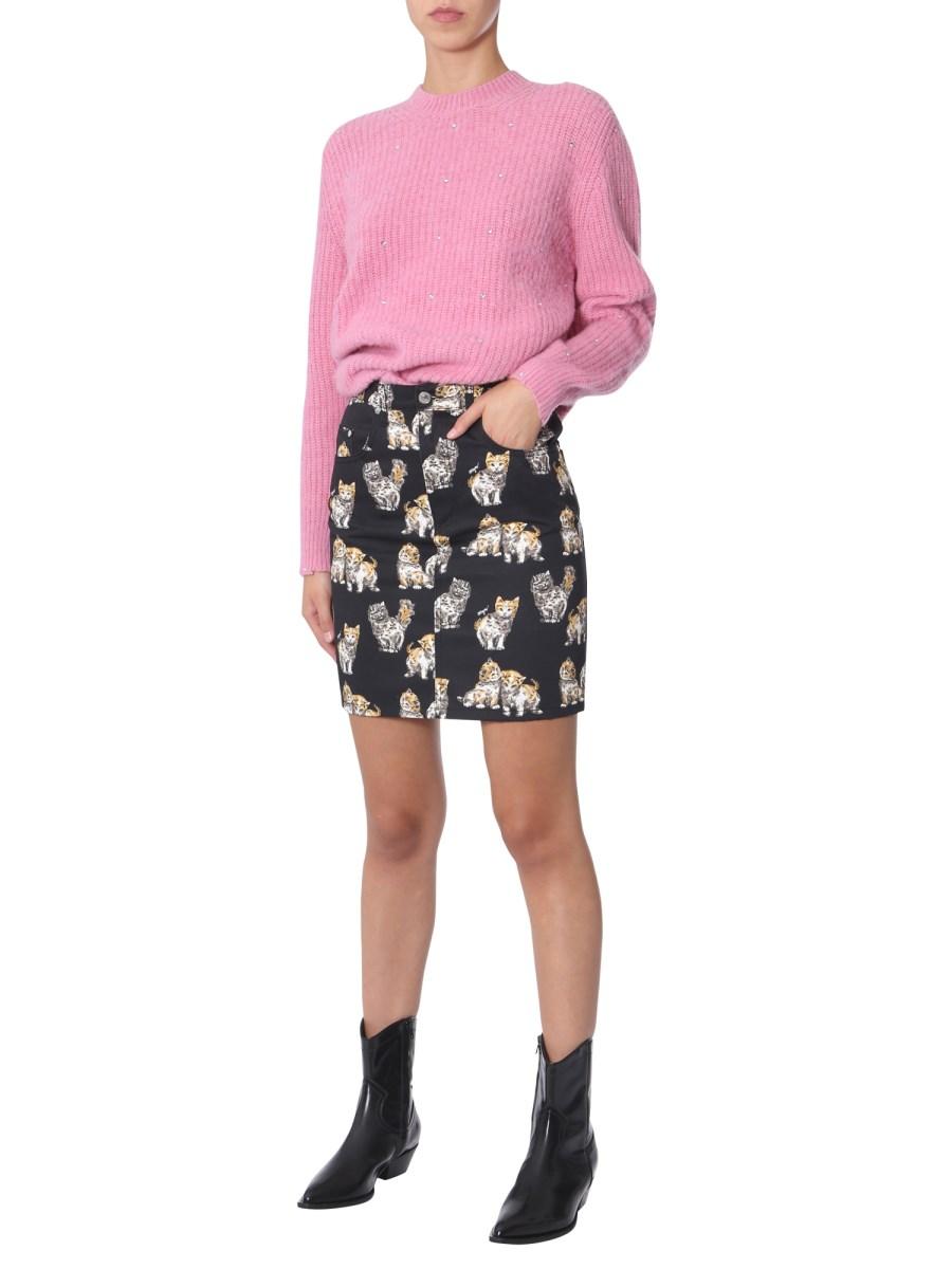 MSGM MAGLIA GIROCOLLO IN LANA CON CUORI