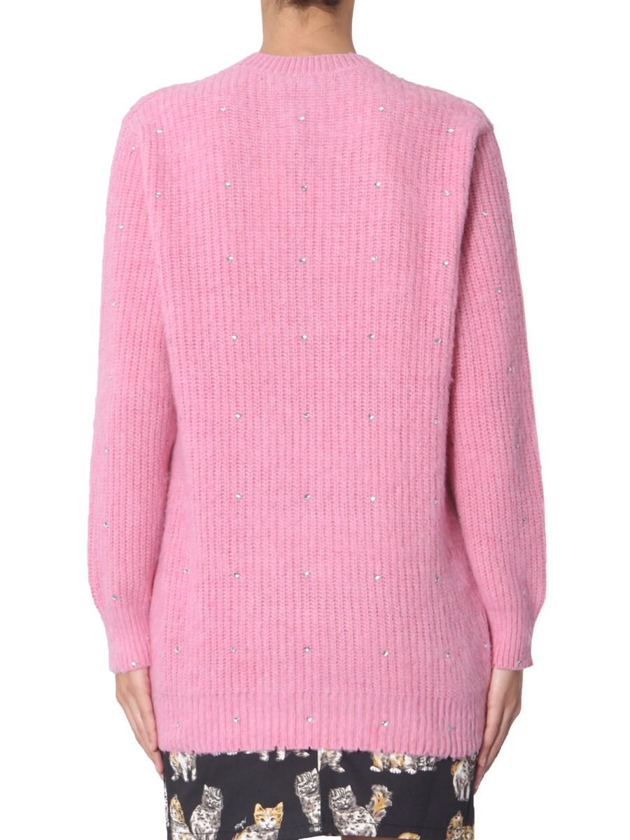 MSGM MAGLIA GIROCOLLO IN LANA CON CUORI