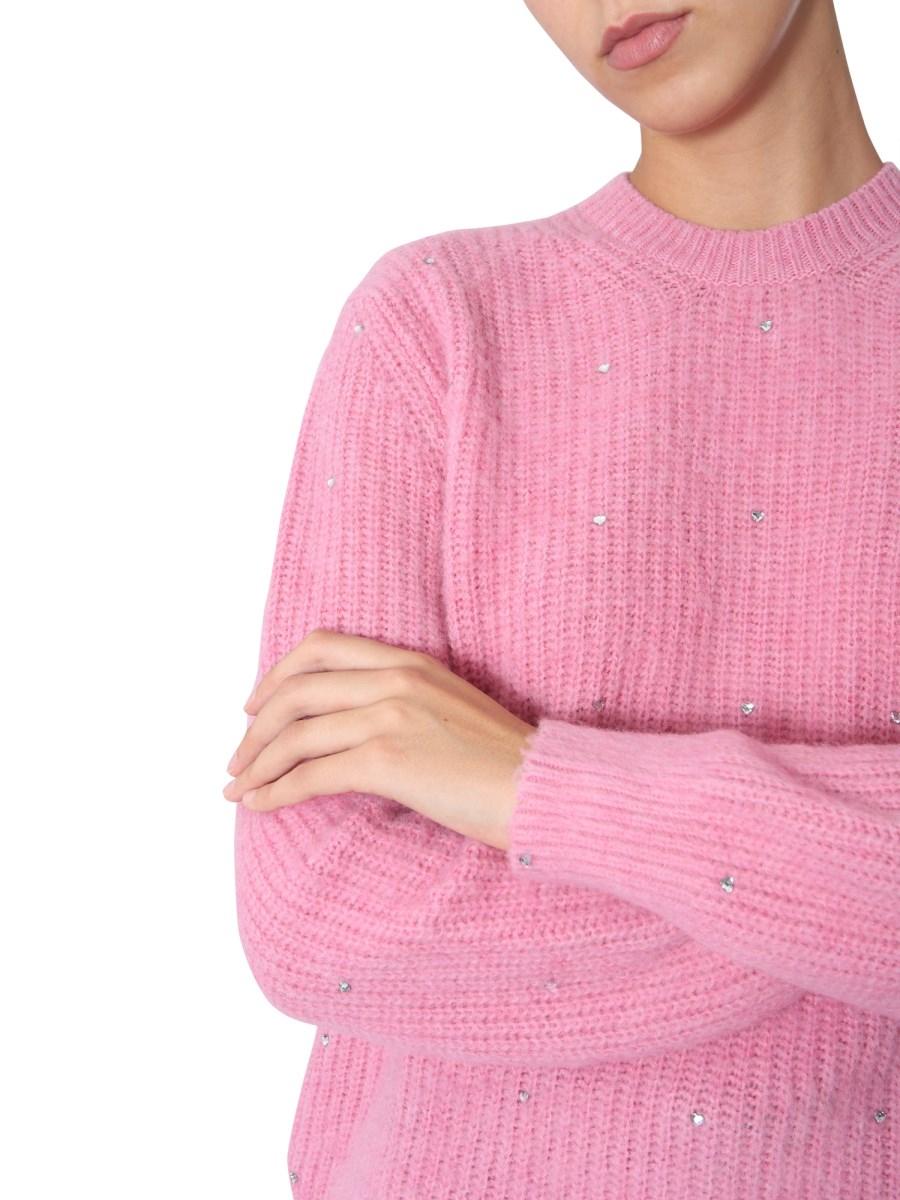 MSGM MAGLIA GIROCOLLO IN LANA CON CUORI