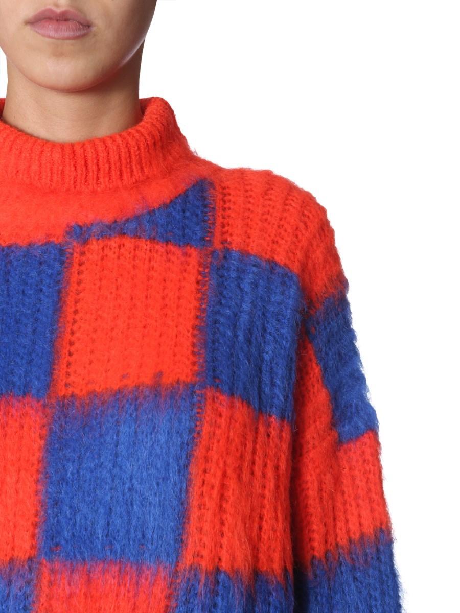 MSGM MAGLIA IN MOHAIR CON MOTIVO A SCACCHI