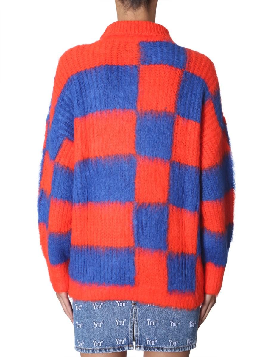 MSGM MAGLIA IN MOHAIR CON MOTIVO A SCACCHI