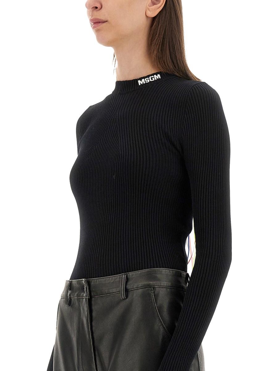 MSGM MAGLIA IN VISCOSA CON LOGO