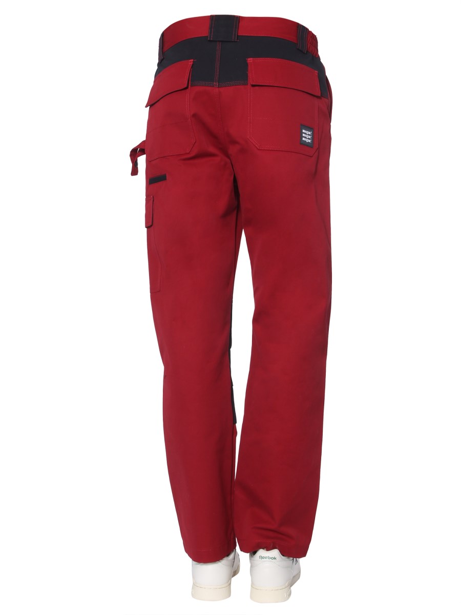 MSGM PANTALONE BICOLORE CON TASCHE CARGO
