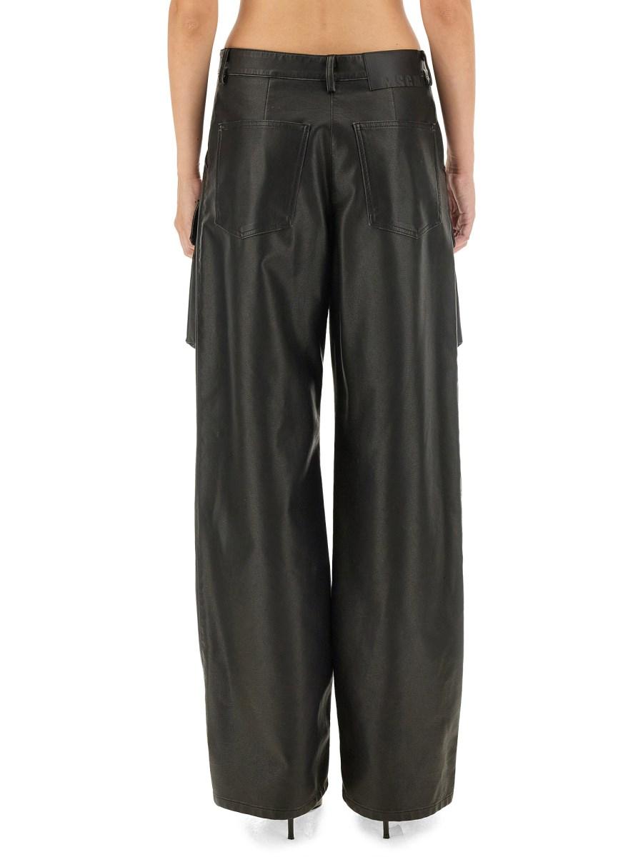 MSGM PANTALONE CARGO IN ECO PELLE