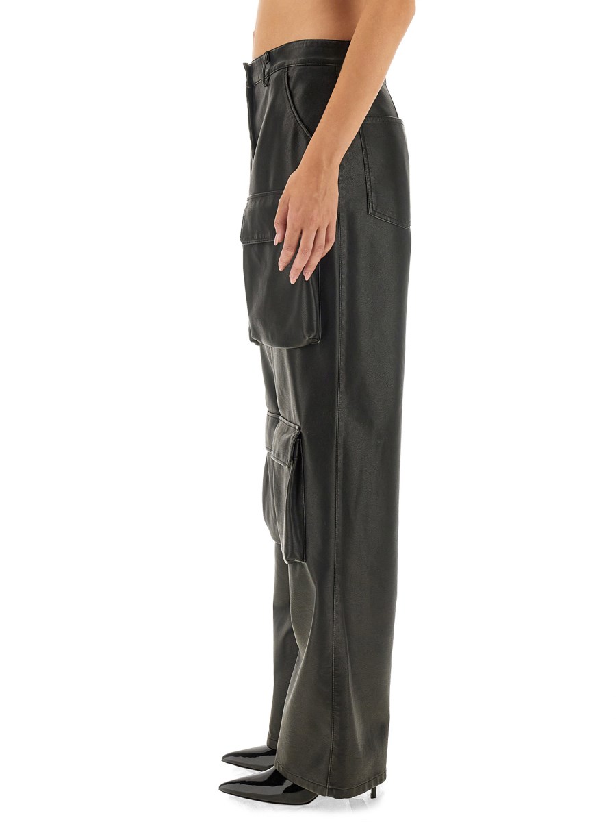 MSGM PANTALONE CARGO IN ECO PELLE