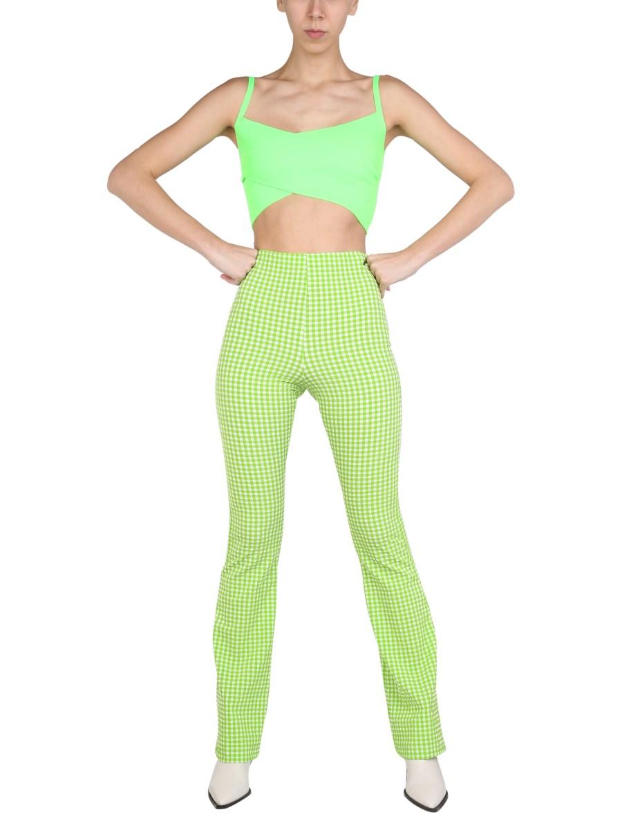 MSGM PANTALONE IN COTONE CON MOTIVO A QUADRI