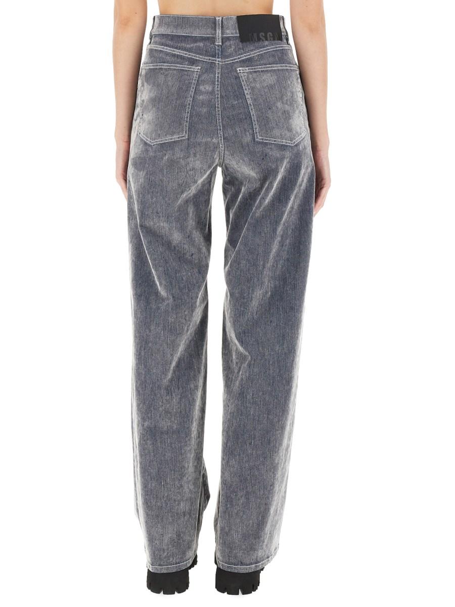 MSGM PANTALONE IN DENIM DI VELLUTO