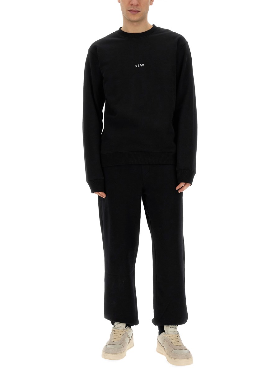 MSGM PANTALONE JOGGER IN COTONE CON LOGO
