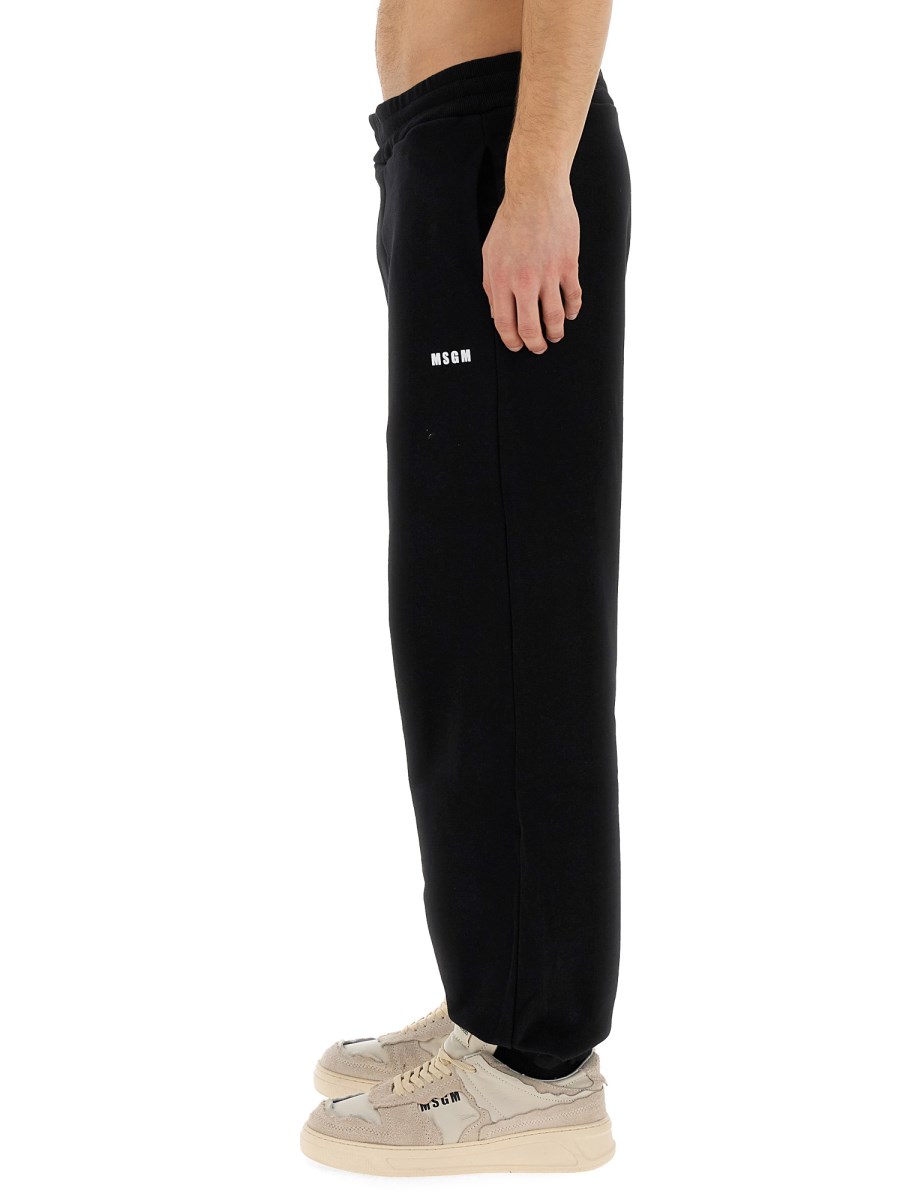 MSGM PANTALONE JOGGER IN COTONE CON LOGO