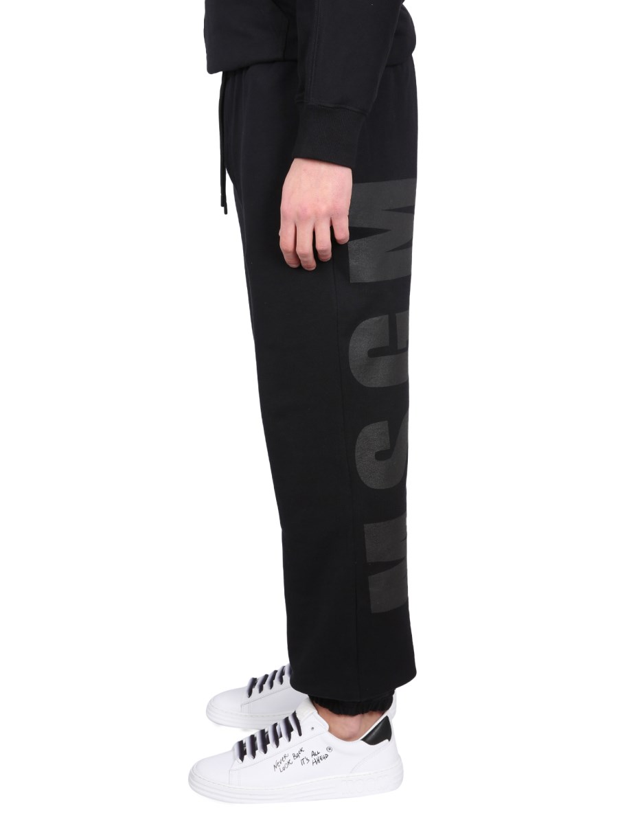 MSGM PANTALONE JOGGING IN COTONE CON MAXI LOGO