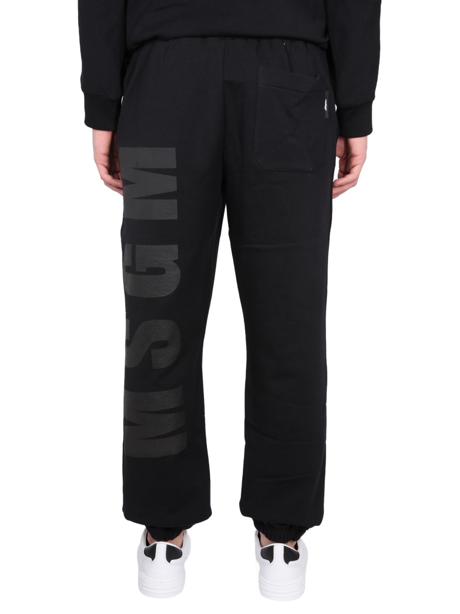 MSGM PANTALONE JOGGING IN COTONE CON MAXI LOGO