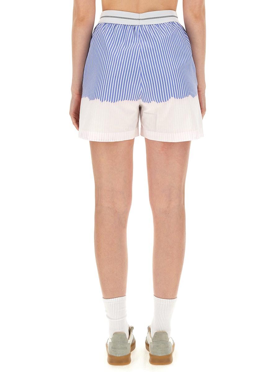 MSGM SHORTS CON BANDA LOGO E TRATTAMENTO FADED