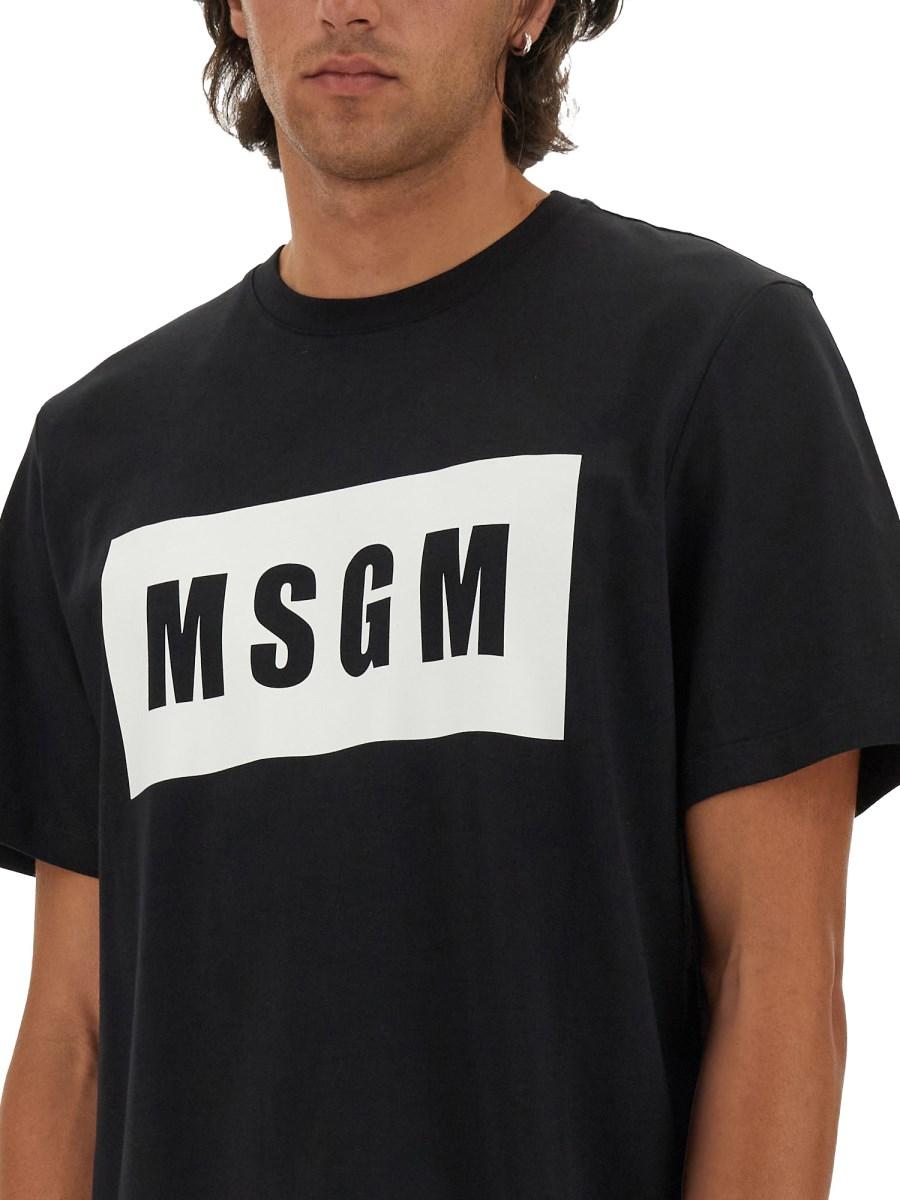 MSGM T-SHIRT IN COTONE CON BOX LOGO