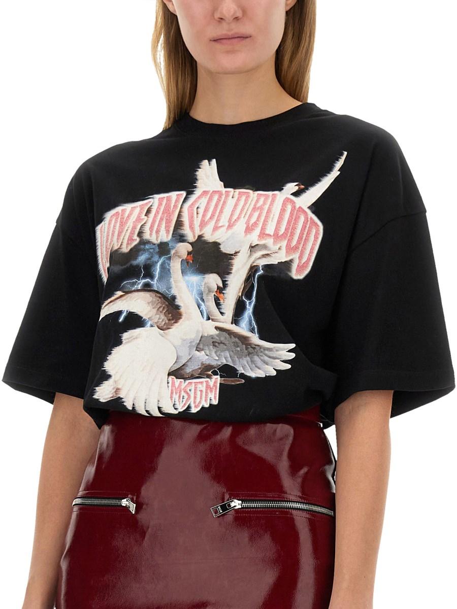 MSGM T-SHIRT IN JERSEY DI COTONE