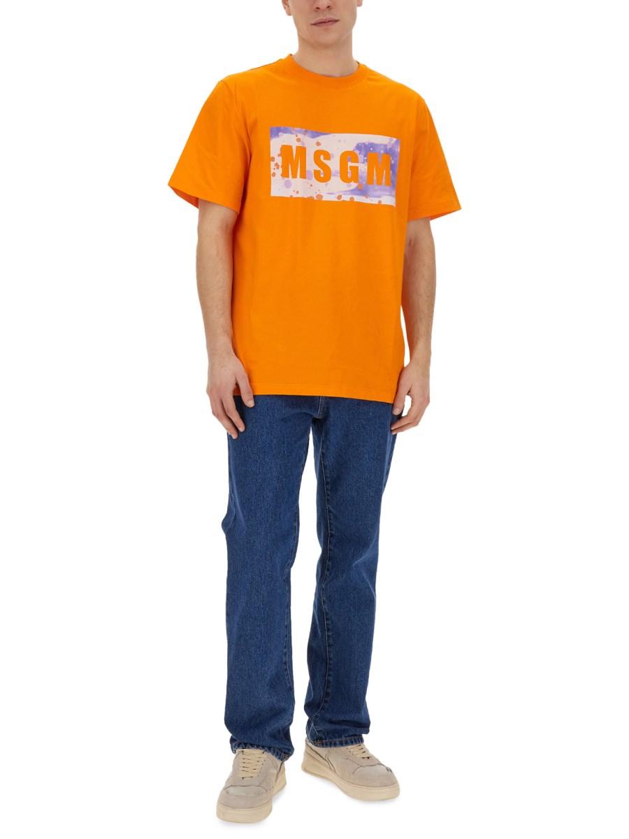 MSGM T-SHIRT IN JERSEY DI COTONE CON LOGO