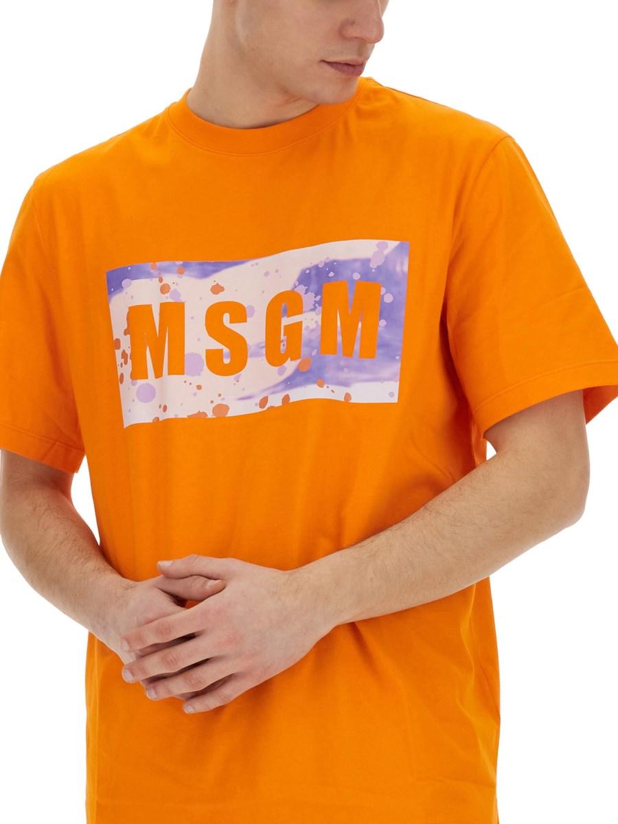 MSGM T-SHIRT IN JERSEY DI COTONE CON LOGO