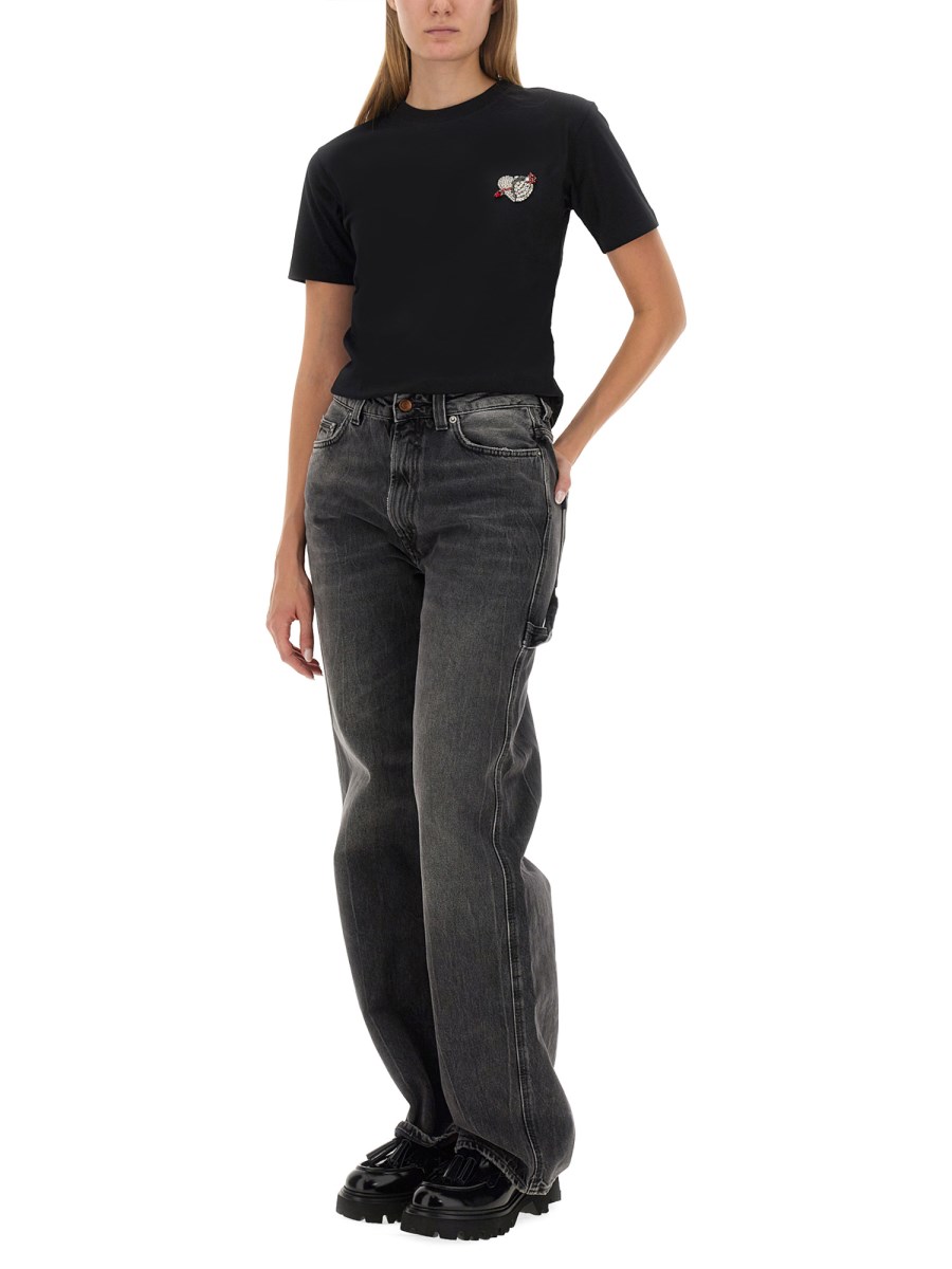 MSGM T-SHIRT IN JERSEY DI COTONE CON LOGO