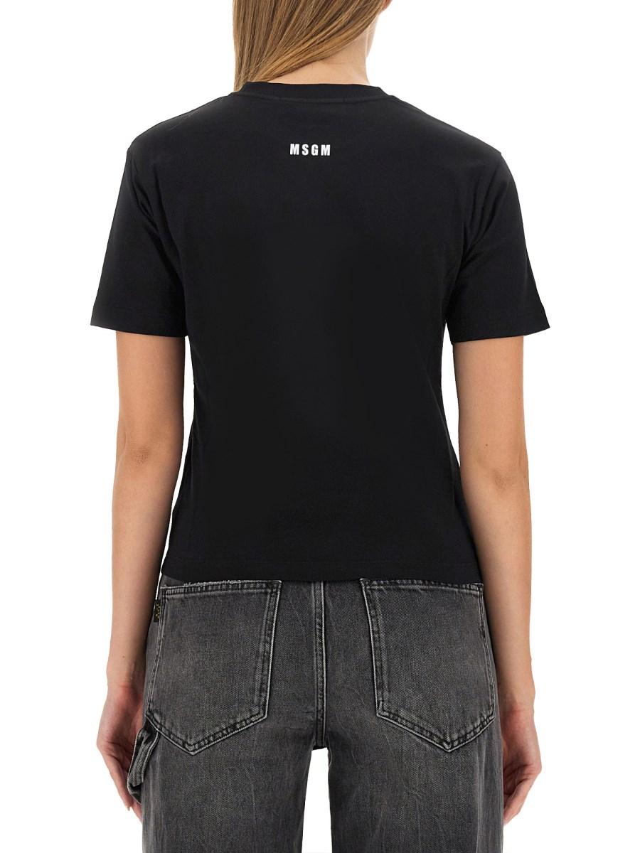 MSGM T-SHIRT IN JERSEY DI COTONE CON LOGO