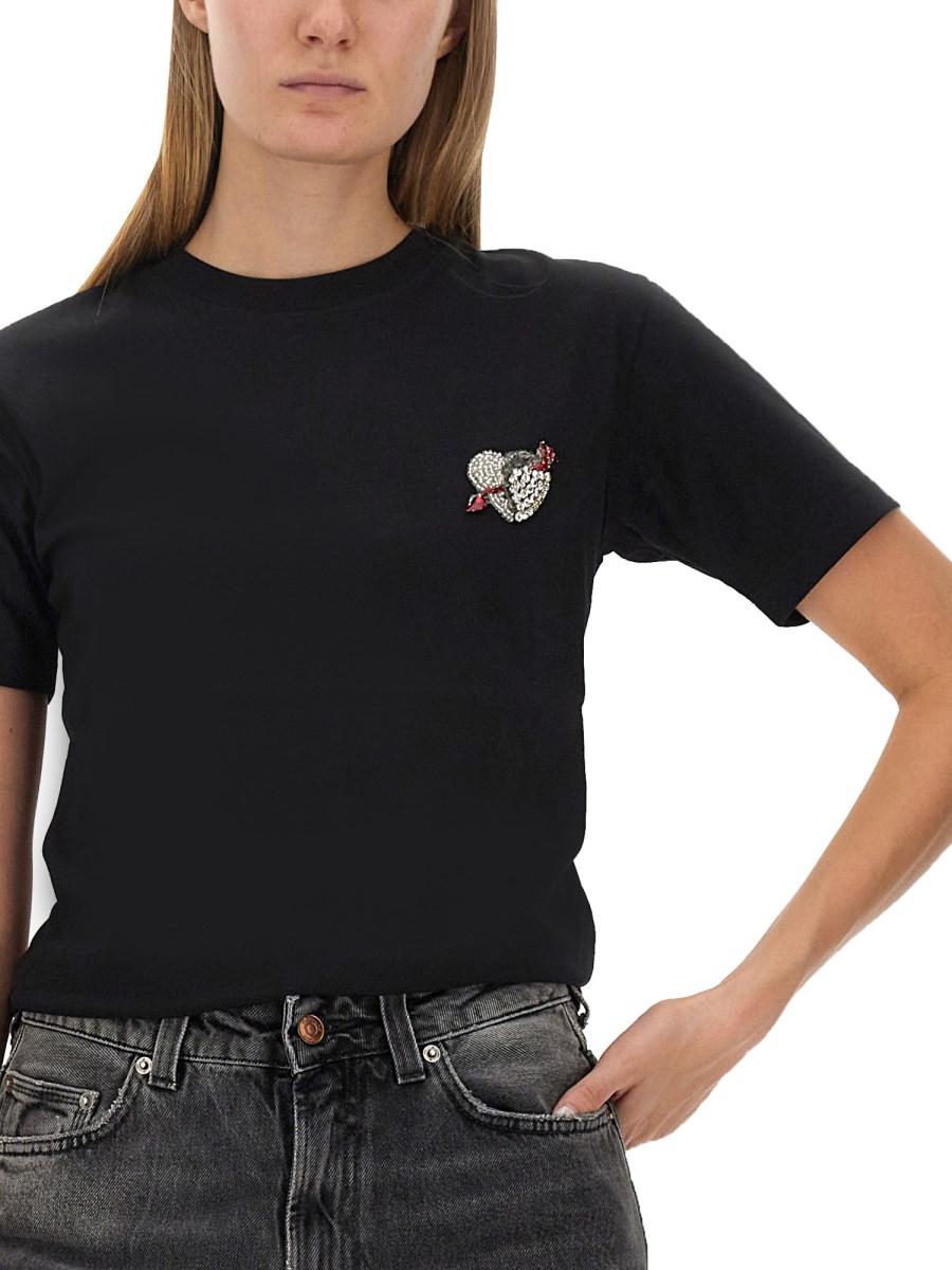 MSGM T-SHIRT IN JERSEY DI COTONE CON LOGO