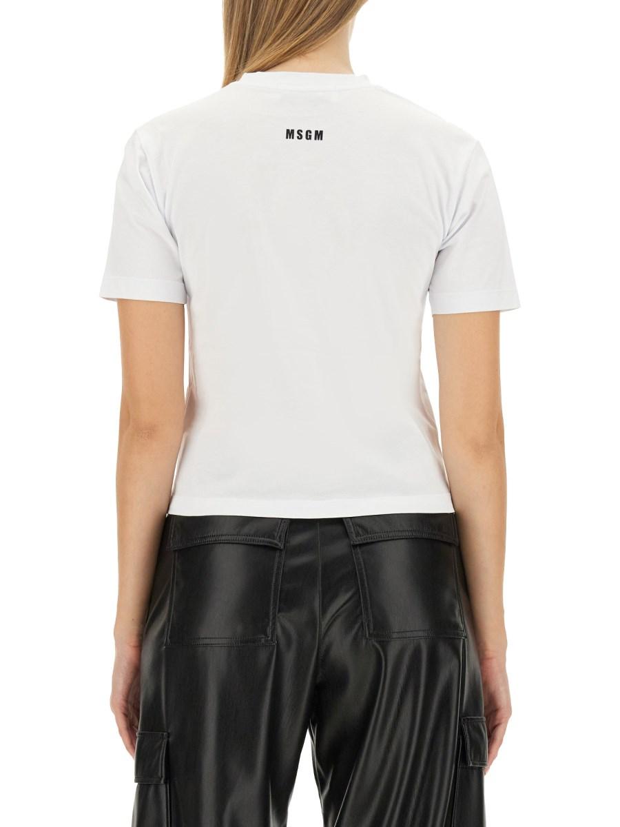MSGM T-SHIRT IN JERSEY DI COTONE CON LOGO
