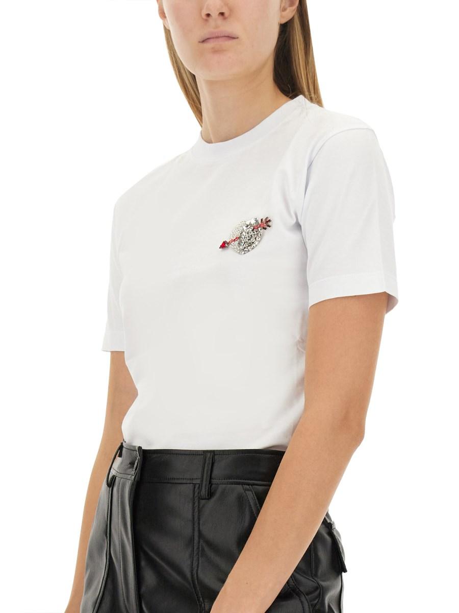 MSGM T-SHIRT IN JERSEY DI COTONE CON LOGO