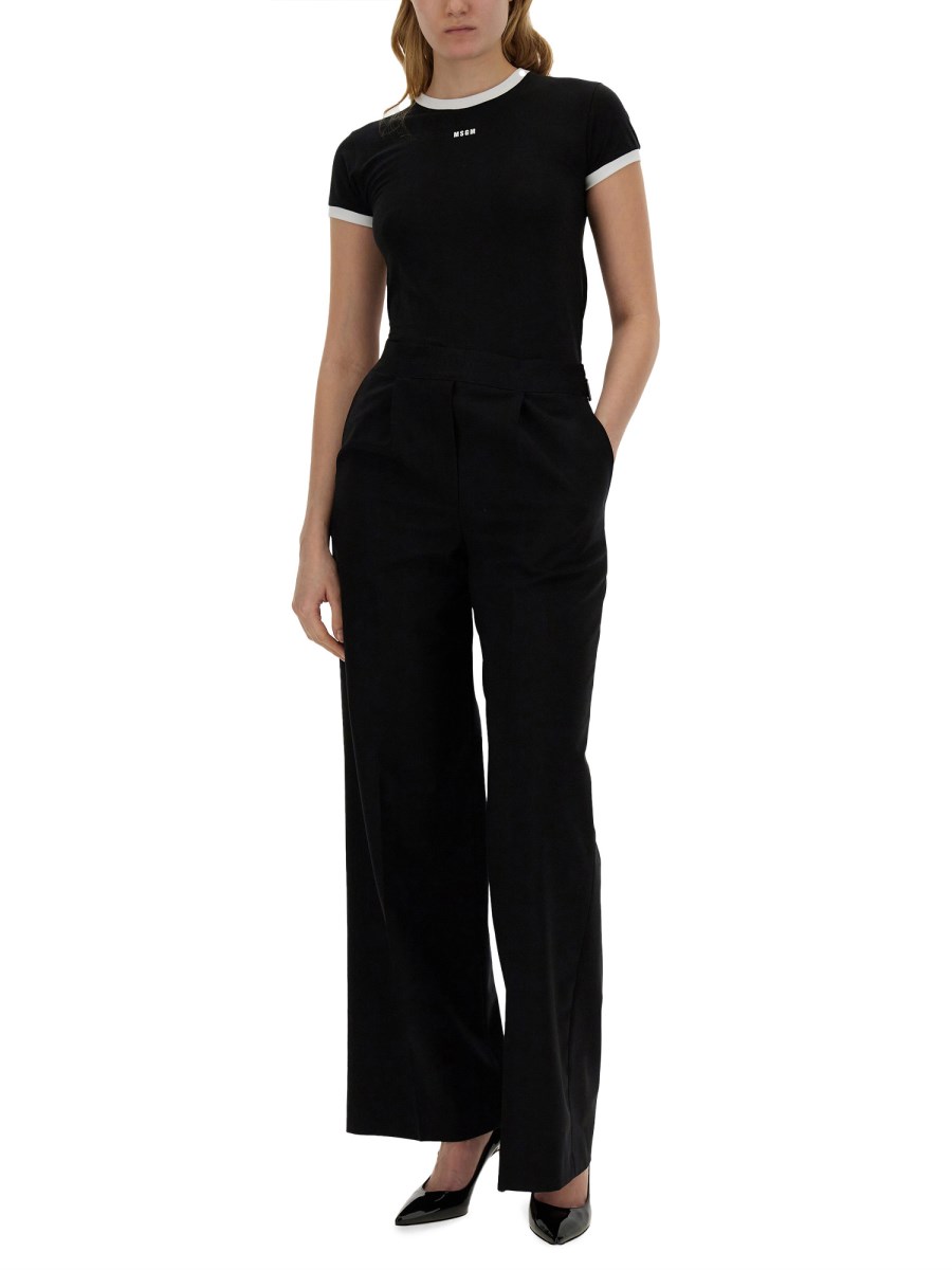 MSGM T-SHIRT IN JERSEY DI COTONE CON LOGO
