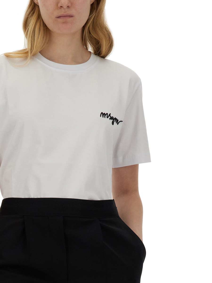 MSGM T-SHIRT IN JERSEY DI COTONE CON LOGO