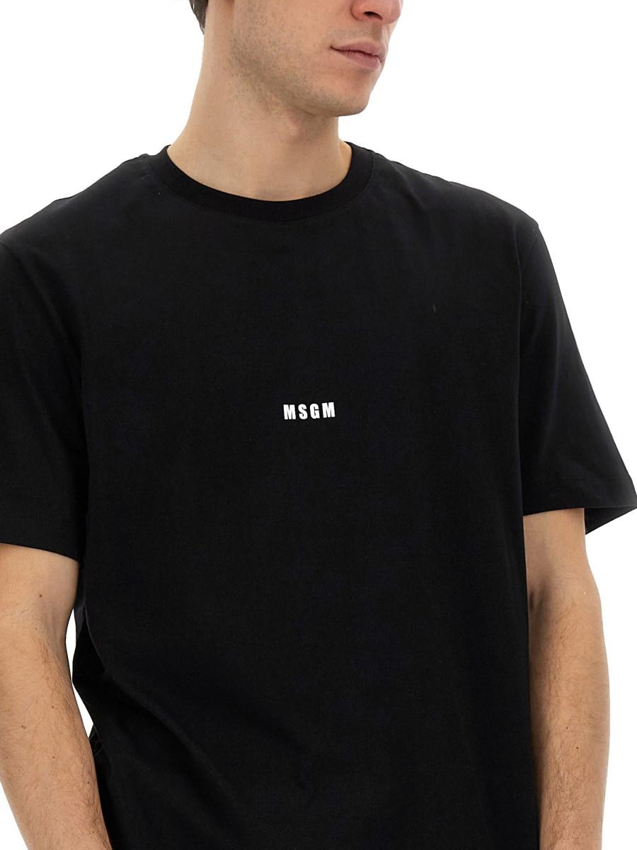 MSGM T-SHIRT IN JERSEY DI COTONE CON STAMPA LOGO