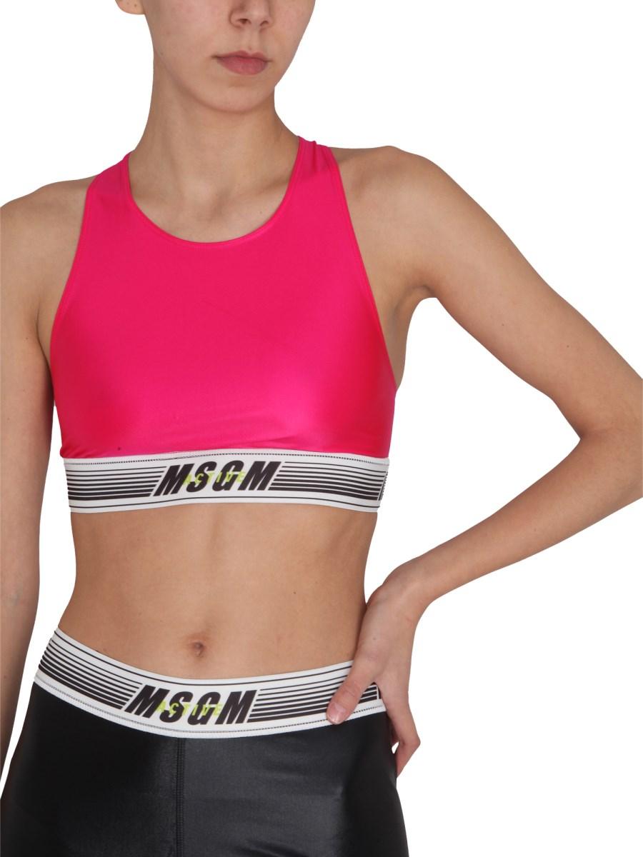 MSGM TOP ACTIVEWEAR CON BANDA LOGATA