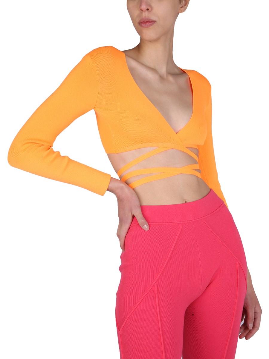 MSGM TOP CROPPED IN COTONE