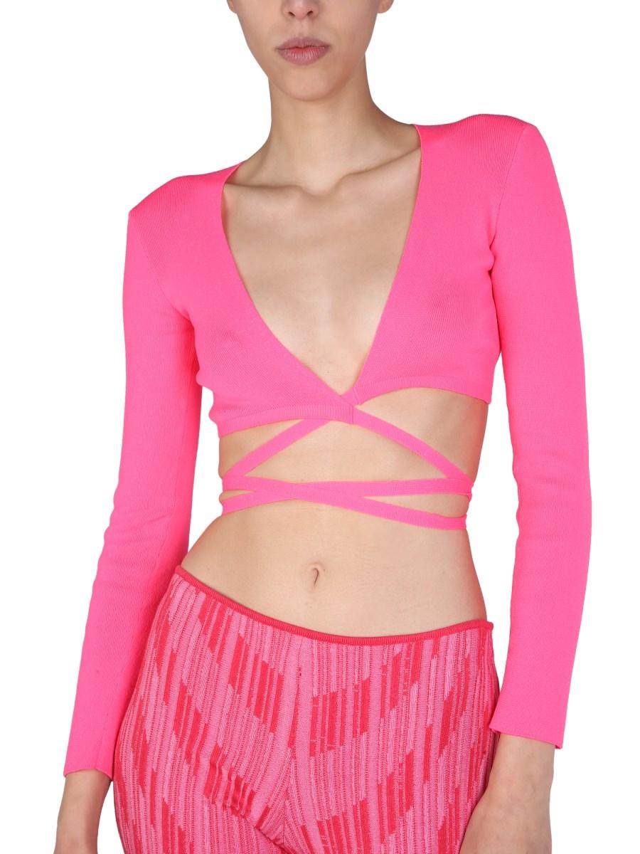 MSGM TOP CROPPED IN COTONE