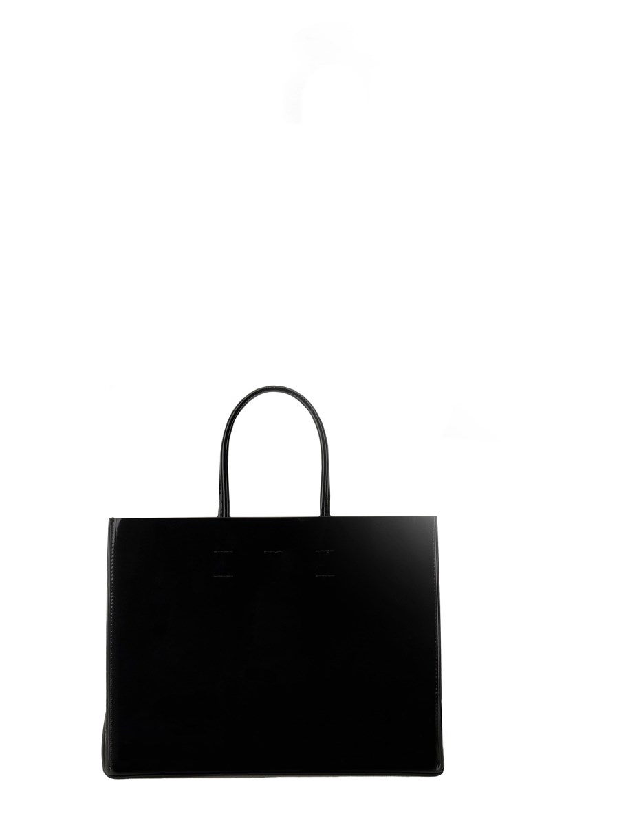 N°21 BORSA SHOPPER IN VERNICE CON LOGO