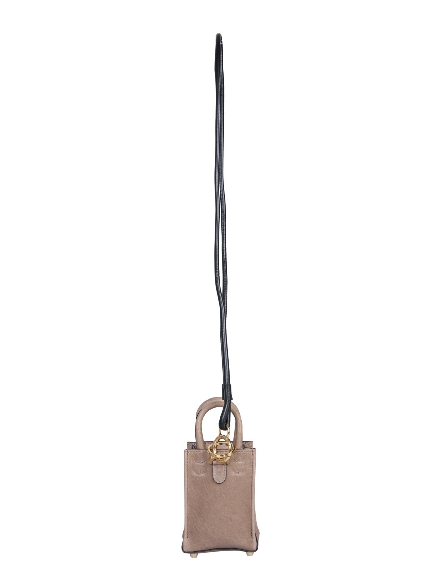 N°21 POUCH MINI CON LOGO IN PELLE E STAMPA COCCO