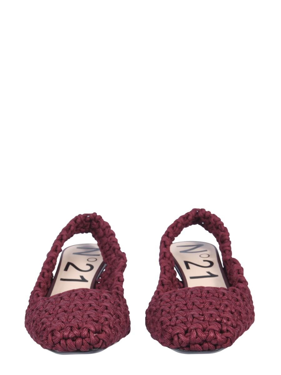 N°21 PUMP SLINGBACK CON LAVORAZIONE INTRECCIATA