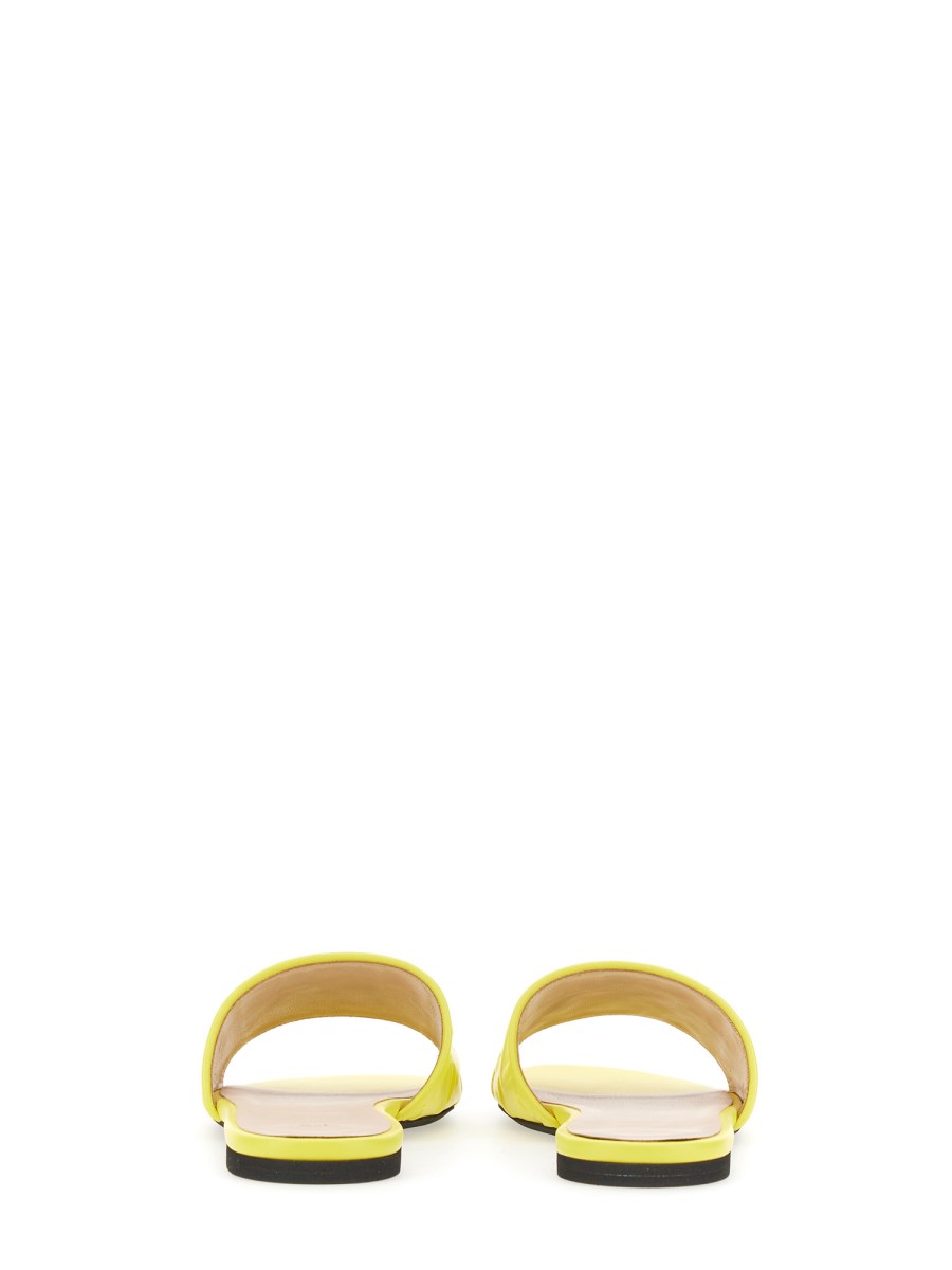 N°21 SANDALO SLIDE IN PELLE CON LOGO