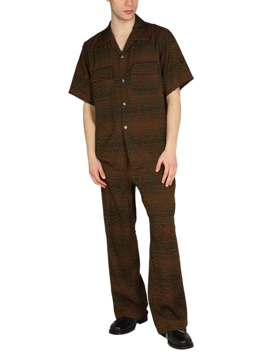 NEEDLES CAMICIA IN MISTO LANA CON STAMPA ANIMALIER