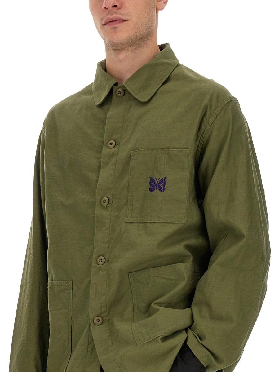 NEEDLES CAMICIA IN TELA DI COTONE CON RICAMO LOGO