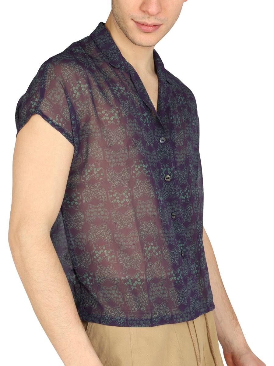 NEEDLES CAMICIA TRASPARENTE CON STAMPA