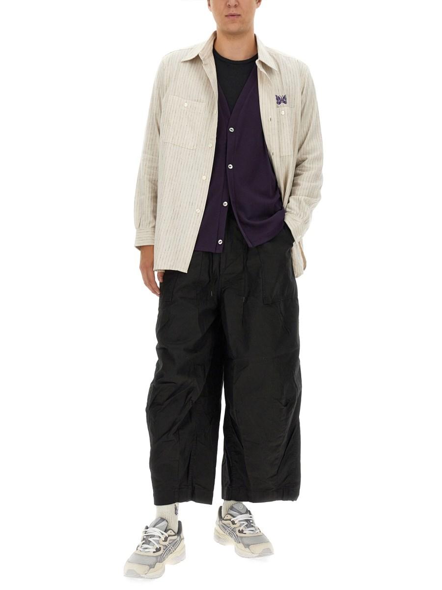NEEDLES CARDIGAN CON SCOLLO A V E LOGO