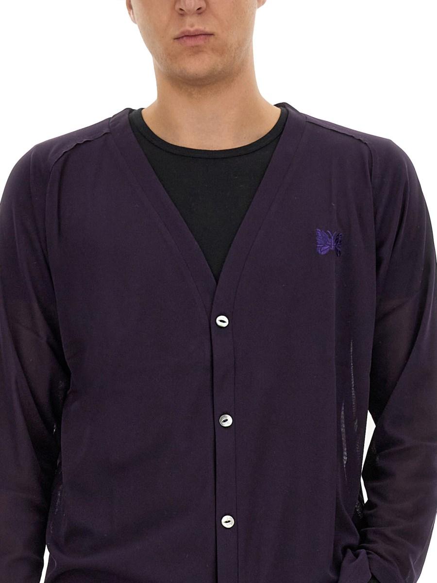 NEEDLES CARDIGAN CON SCOLLO A V E LOGO