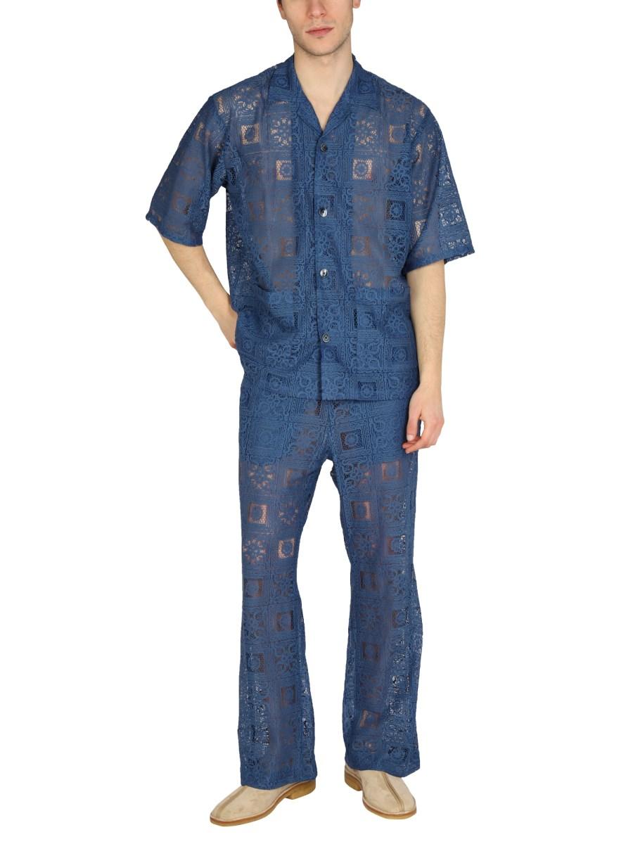 NEEDLES PANTALONE IN MAGLIA DI COTONE