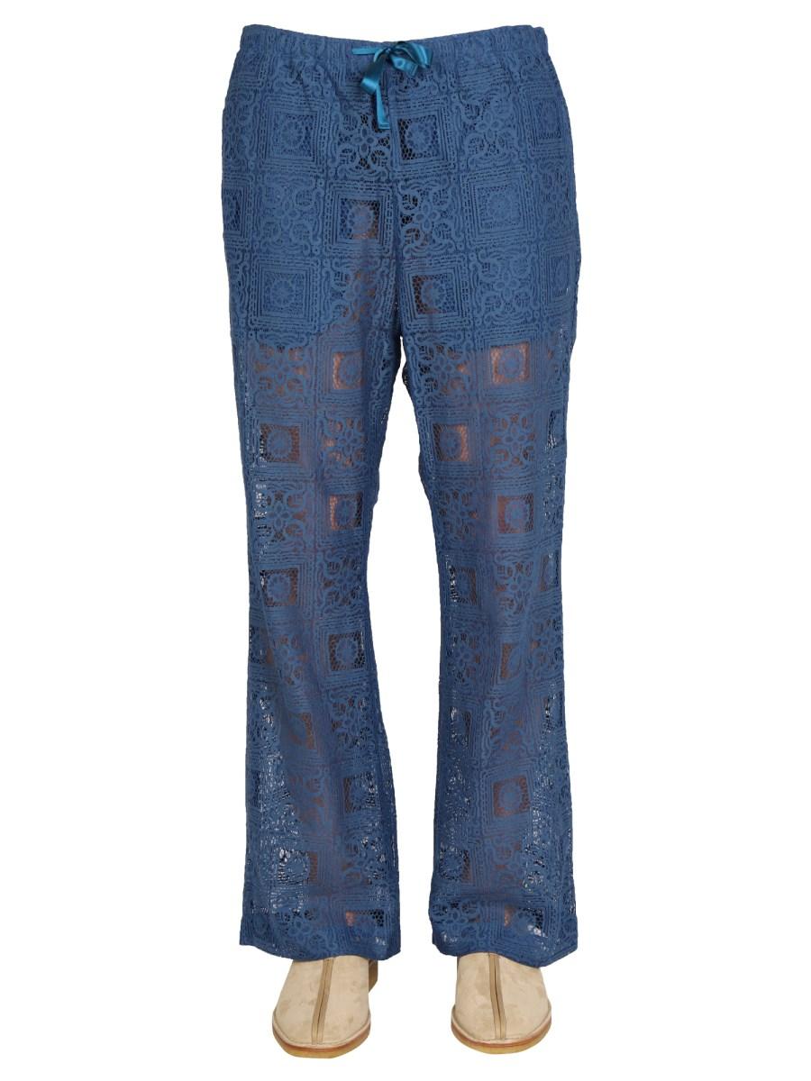 NEEDLES PANTALONE IN MAGLIA DI COTONE