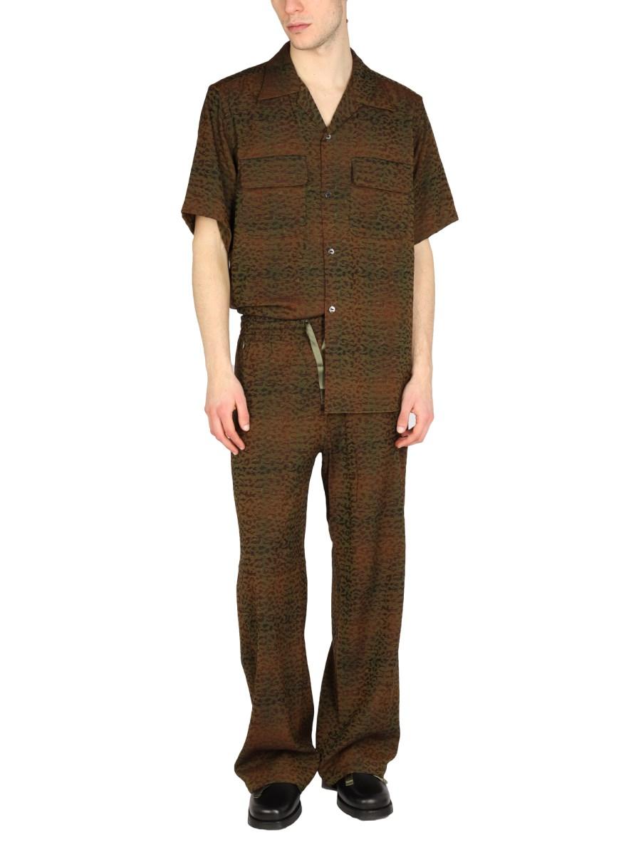 NEEDLES PANTALONE IN RAYON CON STAMPA ANIMALIER