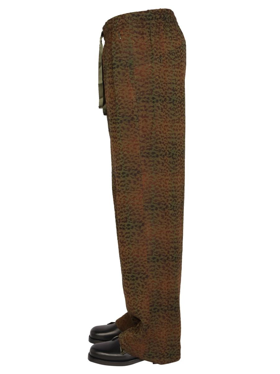 NEEDLES PANTALONE IN RAYON CON STAMPA ANIMALIER