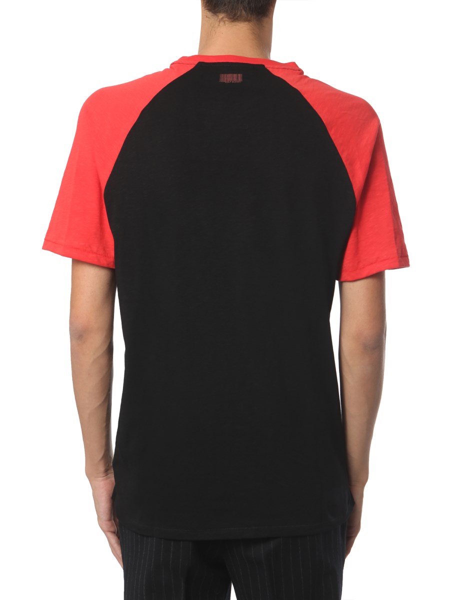 NEIL BARRETT T-SHIRT ANOTHER GIROCOLLO IN COTONE