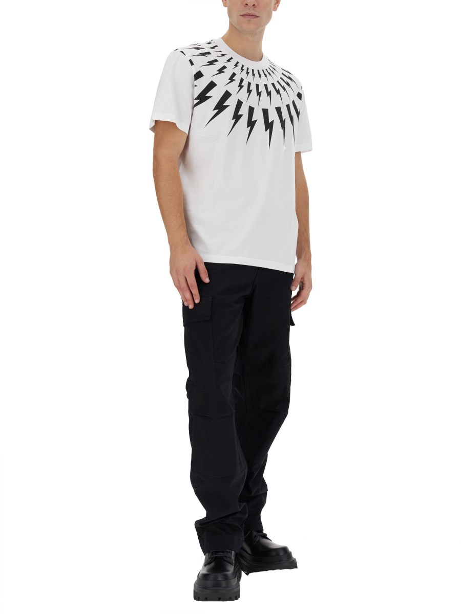 NEIL BARRETT T-SHIRT "FAIRISLE THUNDERBOLT"