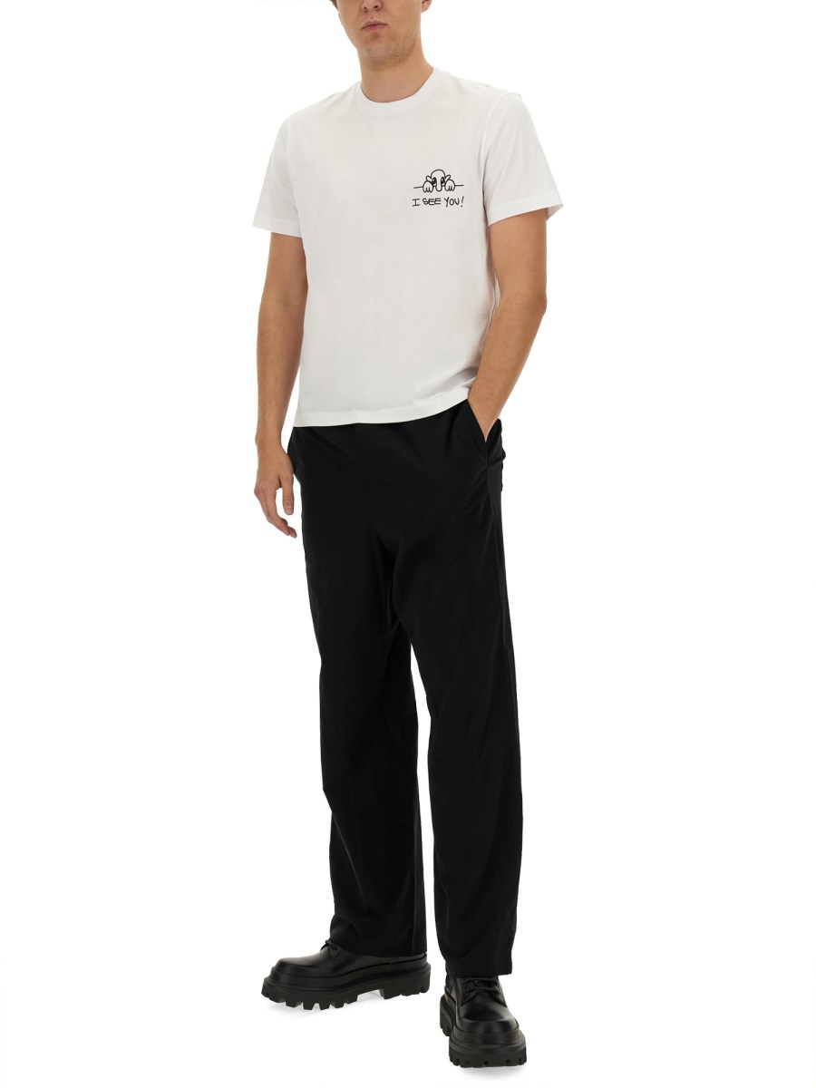 NEIL BARRETT T-SHIRT I SEE YOU IN COTONE